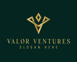 Luxury Diamond Letter V logo design