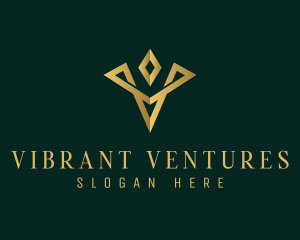 Luxury Diamond Letter V logo design