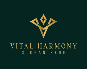 Luxury Diamond Letter V logo design