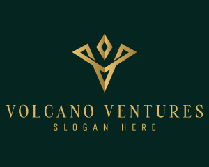 Luxury Diamond Letter V logo design