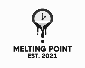 Modern Melting Clock  logo design