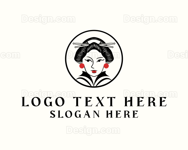 Oriental Geisha Woman Logo