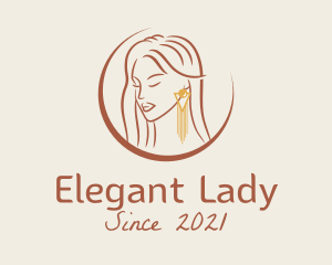 Woman Earring Jewelry  logo design