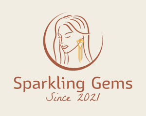 Woman Earring Jewelry  logo design