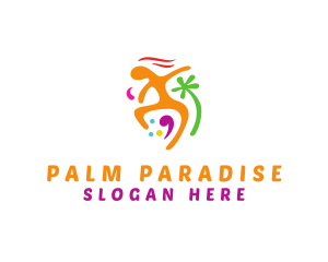 Beach Palm Tree logo design