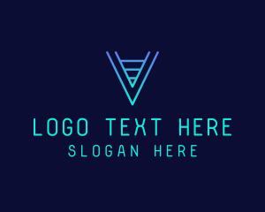 Modern Cyber Letter V logo