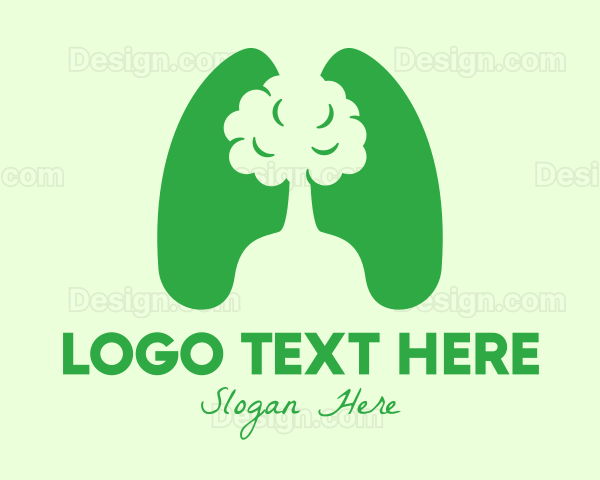 Green Eco Tree Lungs Logo