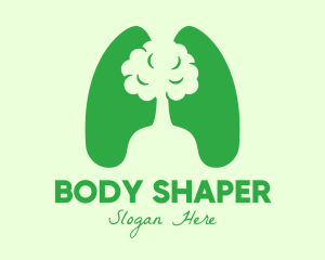 Green Eco Tree Lungs logo design