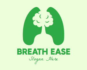 Green Eco Tree Lungs logo design