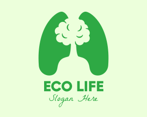 Green Eco Tree Lungs logo design