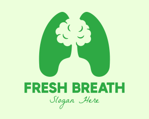 Green Eco Tree Lungs logo design