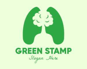 Green Eco Tree Lungs logo design