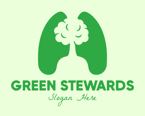 Green Eco Tree Lungs logo design