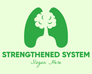 Green Eco Tree Lungs logo design