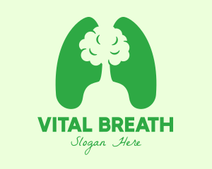 Green Eco Tree Lungs logo design