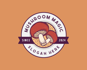 Retro Mushroom Fungi logo design