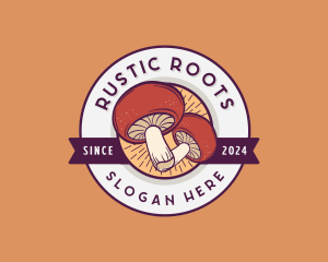 Retro Mushroom Fungi logo design