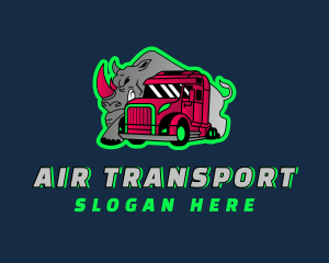 Rhino Transport Trucking logo design