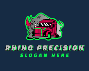 Rhino Transport Trucking logo design