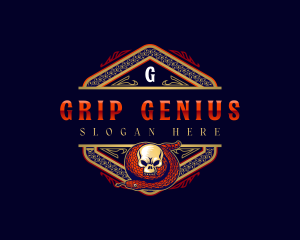 Snake Grip Skull  logo design