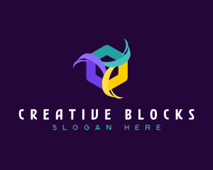 Create Cube Hexagon logo design