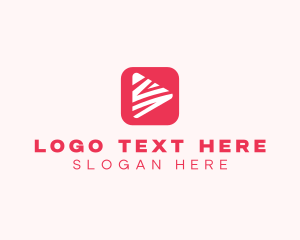 Red Video App  logo design