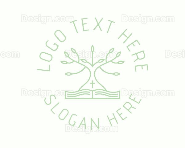 Bible Religion Tree Logo