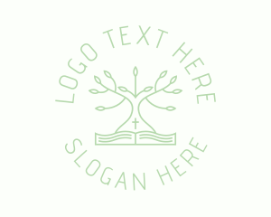 Bible Religion Tree Logo