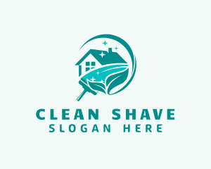 Eco Clean Squeegee House logo design