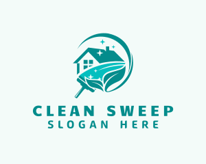 Eco Clean Squeegee House logo design