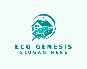 Eco Clean Squeegee House logo design