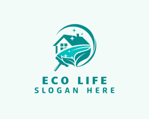 Eco Clean Squeegee House logo design