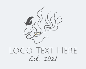 Puff - Mad Man Smoking logo design