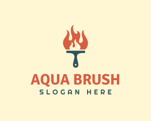 Paint Brush Fire logo design