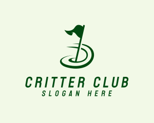 Golf Sport Flag logo design