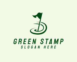 Golf Sport Flag logo design