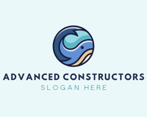 Cute Whale Animal  logo design