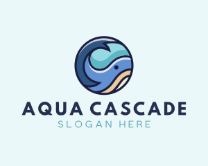 Cute Whale Animal  logo design