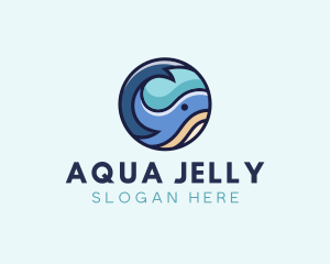 Cute Whale Animal  logo design