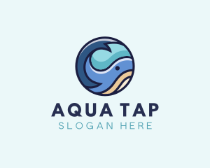 Cute Whale Animal  logo design