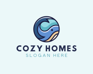 Cute Whale Animal  logo design