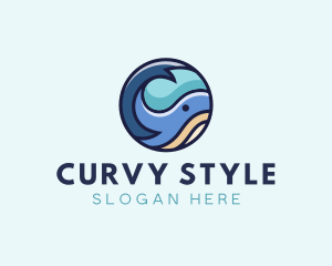 Cute Whale Animal  logo design