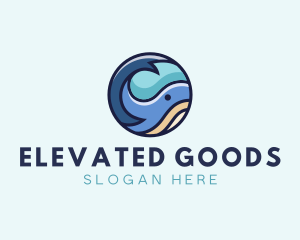 Cute Whale Animal  logo design