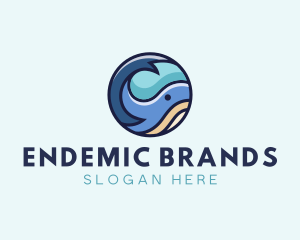 Cute Whale Animal  logo design