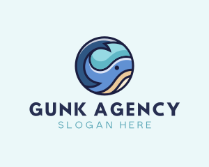 Cute Whale Animal  logo design