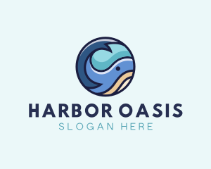 Cute Whale Animal  logo design