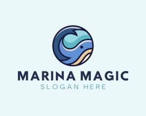 Cute Whale Animal  logo design