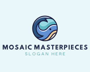 Cute Whale Animal  logo design