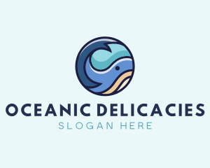 Cute Whale Animal  logo