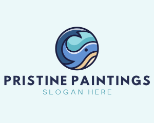 Cute Whale Animal  logo design